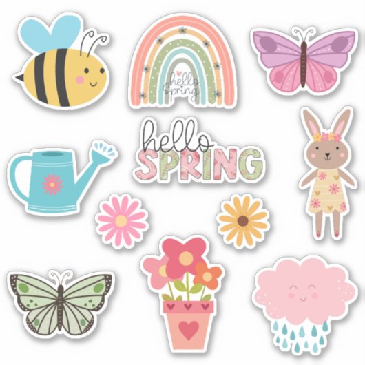 Sticker Bonjour printemps (Devant)
