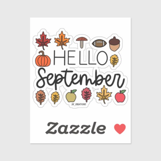 Sticker Bonjour septembre (Feuille)