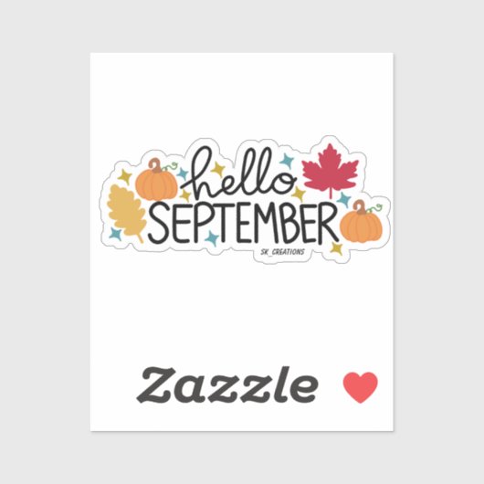 Sticker Bonjour septembre (version 2) (Feuille)