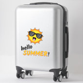 Sticker Bonjour Summer Sun avec lunettes de soleil (Sur valise)