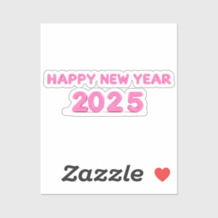 Sticker Bonne année 2025 arrière - plan transparent