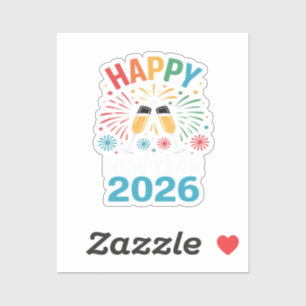 Sticker Bonne année 2026 Fête drôle du Nouvel An 2026