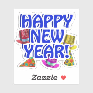 Sticker Bonne Année Bleue