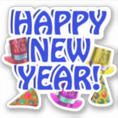Sticker Bonne Année Bleue (Devant)