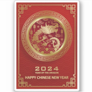 Sticker Bonne année chinoise 2024 Nouvel an lunaire 2024