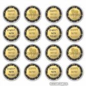 Sticker Bonne année ! Faux Gold Foil et Gold Parties scint (Devant)