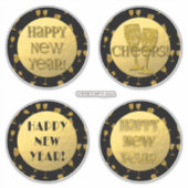 Sticker Bonne année Gold Faux Foil et Black (Devant)