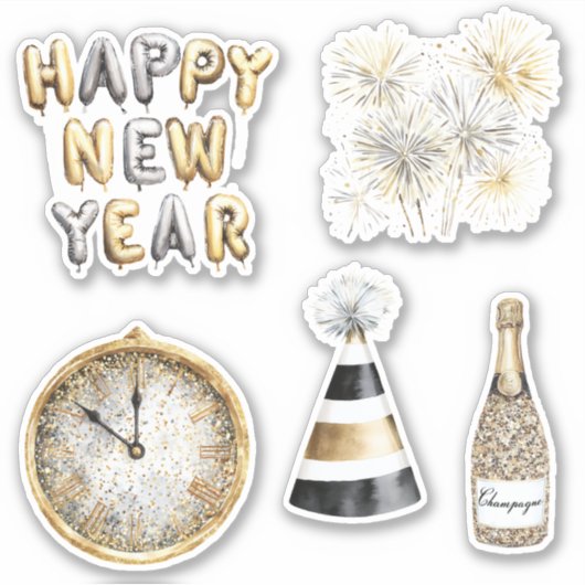 Sticker Bonne année gris or (Devant)