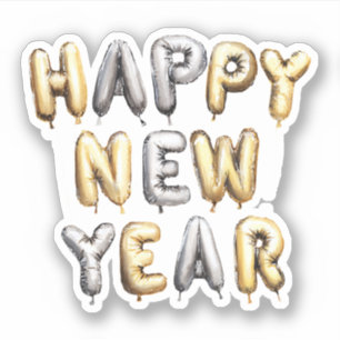 Sticker Bonne année gris or