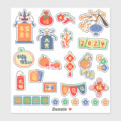 Sticker Bonne année lunaire chinoise 2024 (Feuille)