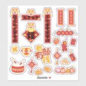 Sticker Bonne année lunaire chinoise 2024 (Feuille)