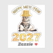 Sticker Bonne année Miaou 2027 (Feuille)