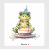 Sticker Bonne Anniversaire Funny grenouille (Feuille)