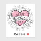 Sticker Bonne auto-collant de coeur de mère (Feuille)
