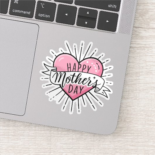 Sticker Bonne auto-collant de coeur de mère (Détail)
