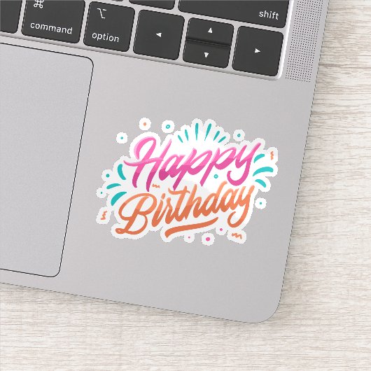 Sticker Bonne autocollante d'anniversaire (Détail)