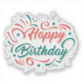 Sticker Bonne autocollante d'anniversaire (Devant)