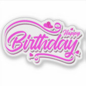 Sticker Bonne autocollante d'anniversaire (Devant)