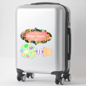 Sticker Bonne bannière de Pâques et Topiary mignonne (Sur valise)