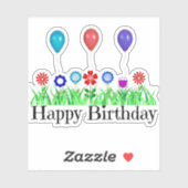 Sticker Bonne fête d'anniversaire (Feuille)