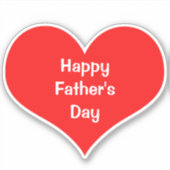 Sticker Bonne Fête des pères Coeur coloré Rouge Blanc Pers (Devant)