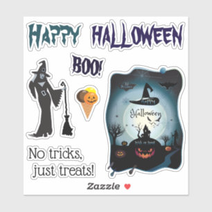 Sticker Bonne fête d'Halloween "Treat or Trick" - tendance