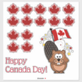 Sticker Bonne fête du Canada (Feuille)