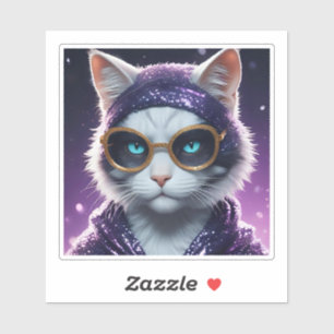 Sticker Bonne fête du Nouvel An - Chat déguisé