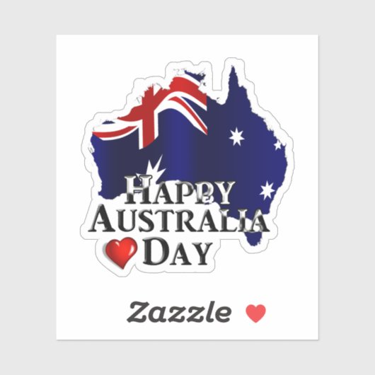 Sticker Bonne fête nationale australienne (Feuille)