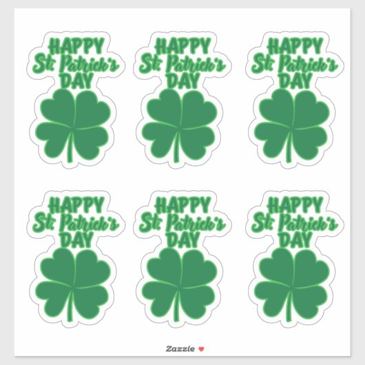 Sticker Bonne feuille de trèfle St. Patrick's Day (Feuille)