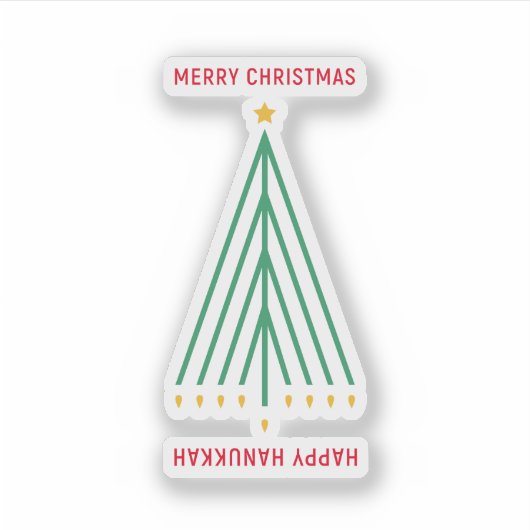 Sticker Bonne Hanoukka, Joyeux Noël (Devant)