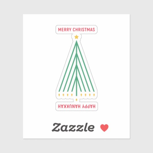 Sticker Bonne Hanoukka, Joyeux Noël (Feuille)