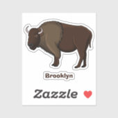 Sticker Bonne illustration de bison américain (Feuille)