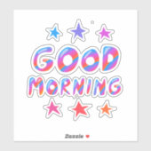 Sticker BONNE MATINÉE Jolie couleur et amusant (Feuille)