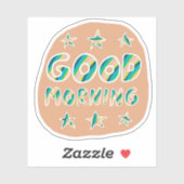 Sticker BONNE MATINÉE Sympa Colorful & Fun Handlett (Feuille)