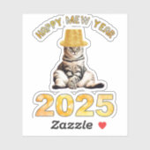 Sticker Bonne nouvelle année 2025 (Feuille)