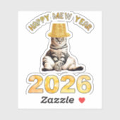 Sticker Bonne nouvelle année 2026 (Feuille)