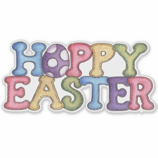 Sticker Bonne Pâques en points (Devant)