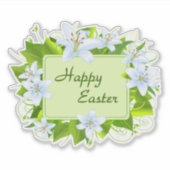 Sticker Bonne Pâques, Lys de Pâques (Devant)