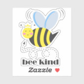 Sticker Bonne princesse d'abeille avec couronne et slogan (Feuille)