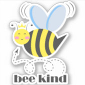 Sticker Bonne princesse d'abeille avec couronne et slogan (Devant)