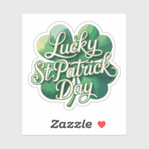 Sticker Bonne Saint-Patrick Typographie Vintage Quatre
