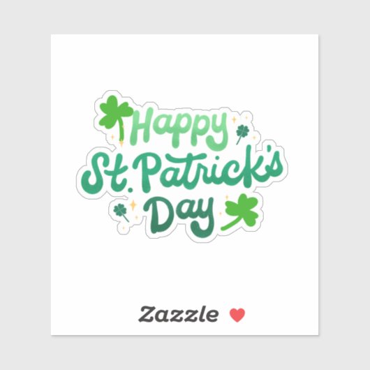 Sticker Bonne Saint Patrick's Day (Feuille)