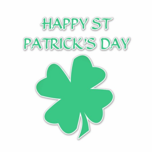Sticker Bonne St Patrick's Day 2024 Irish Shamrock Leaf (Devant)