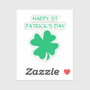 Sticker Bonne St Patrick's Day Irish Shamrock Leaf 2024