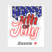 Sticker Bonne typographie du 4 juillet (Feuille)