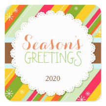 Sticker Bonnes Fêtes Festive Holiday Stripes