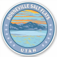 Bonneville Salt Flats Utah Travel Art Vintage