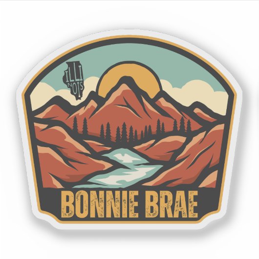 Sticker Bonnie Brae, Illinois (Devant)
