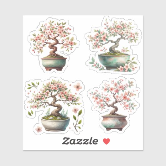 Sticker Bonsai tree in an elegant ceramic pot (Feuille)
